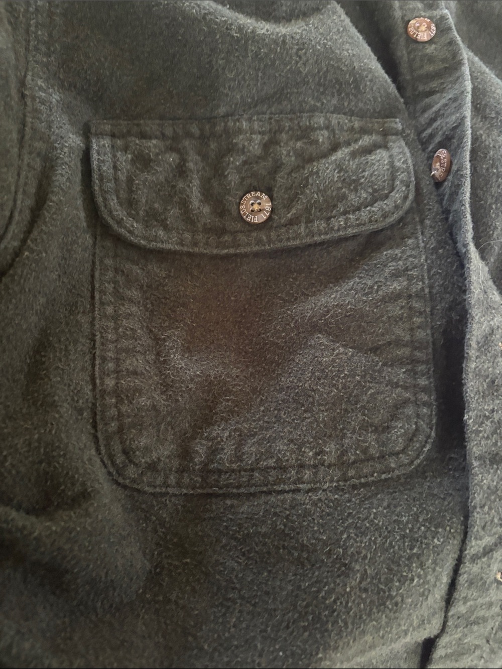 Vintage Field & Stream Dark Olive Green Utility Shirt Jacket - Picture 2 of 4